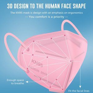 Pink Kn95 Face Mask (10Pk)